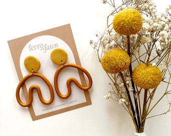 Arch Earrings -Gold- Polymer Clay Earrings