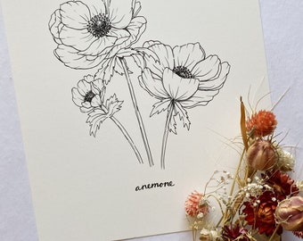 8x10 Anemone Print