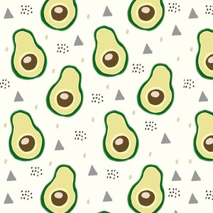 Modern Avocado Fabric Pattern, Avocado Fruit Vegetable, Custom Printed Fabric By The Yard (AVO1)