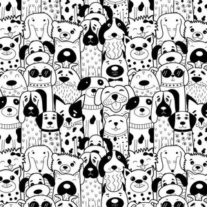 Dog Life Fabric, Cute Dog Fabric, Custom Printed Fabric (DG46)
