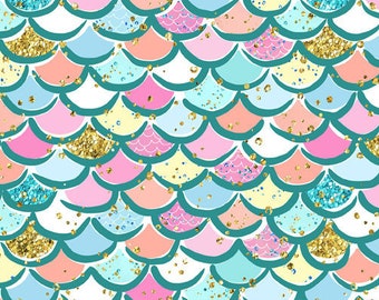 Fabric Traditions© Mermaid Scales in Pastel - All About Fabrics