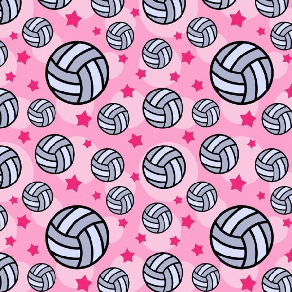 Sport Fabric, Pink Volleyball Fabric By the yard, Custom Printed Fabric (VLB7)