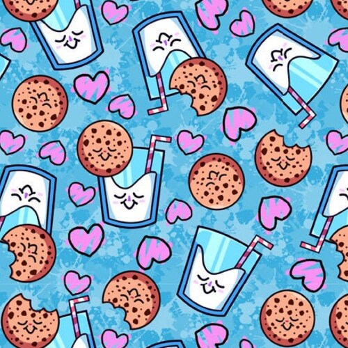 Milk & Cookies Fabric Milk Bottle Custom Fabric by Little Etsy