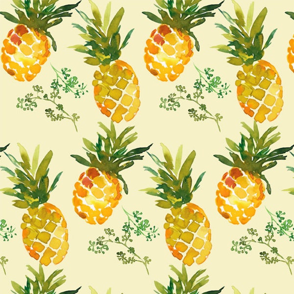 Pineapple Fabric, Tropical Fabric, Summer Fabric, Custom Printed Fabric (PNP7)