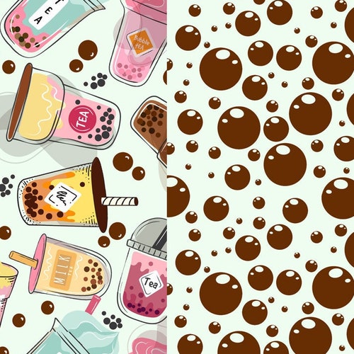 Bubble Tea Fabric Boba Tea Fabric Bubble Milk Fabric Etsy