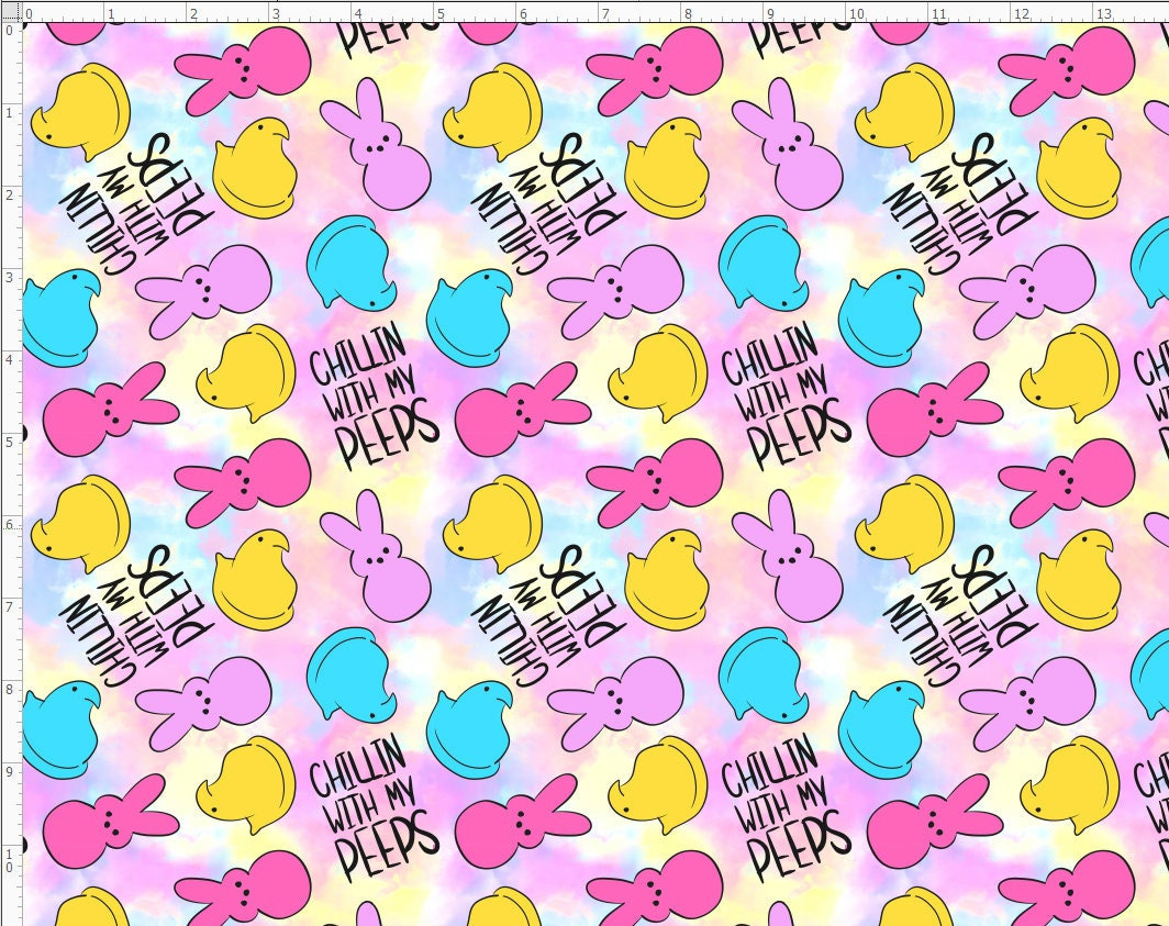 Printed Liverpool Bullet Fabric, Easter Liverpool Fabric, Peeps