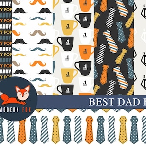 Father's Day Fabric, Celebration fabric, Dad Fabric, Party Fabric, Best DAD Ever, Custom Print Fabric, Fabric By The Yard (DAD4)