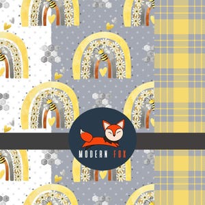 Bee Fabric, Bee Rainbow Fabric, Custom Print Fabric, Bumble Bee Fabric (BB15)