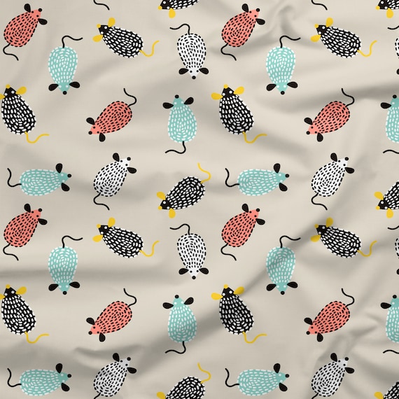Little Mouse Fabric Mouse Fabric Custom Printed Fabric Etsy