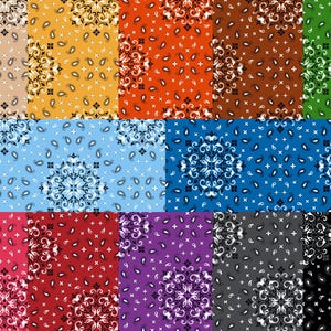 Bandana Fabric,  Paisley Bandana Fabric , Custom Printed Fabric (BAND1)