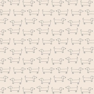 Adorable Dachshund Dog Fabric by the Yard, Dachshund Puppies, Pet Fabric, Fabric By the yard (DG22)
