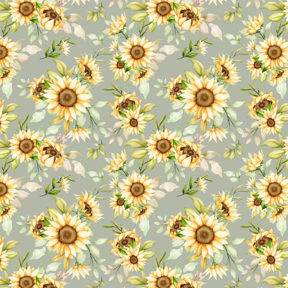 sunflower pattern Fabric