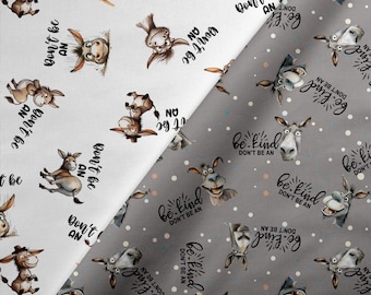 DNKY1 - Donkey, Be Kind Don't Be an Ass, Custom Printed Fabric