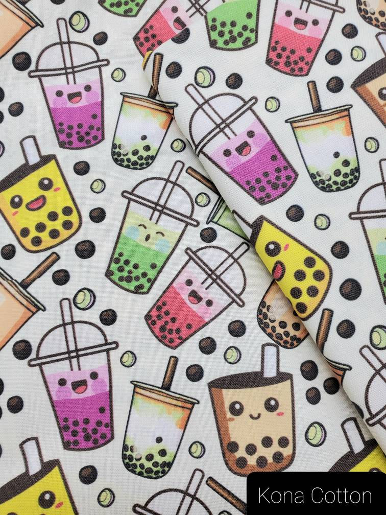 Bubble Tea Fabric Boba Tea Fabric Bubble Milk Fabric Etsy