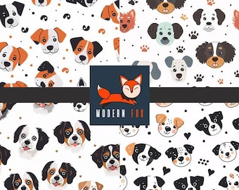 DG63 - Dog Life Fabric, Cute Dog Fabric, Custom Printed Fabric
