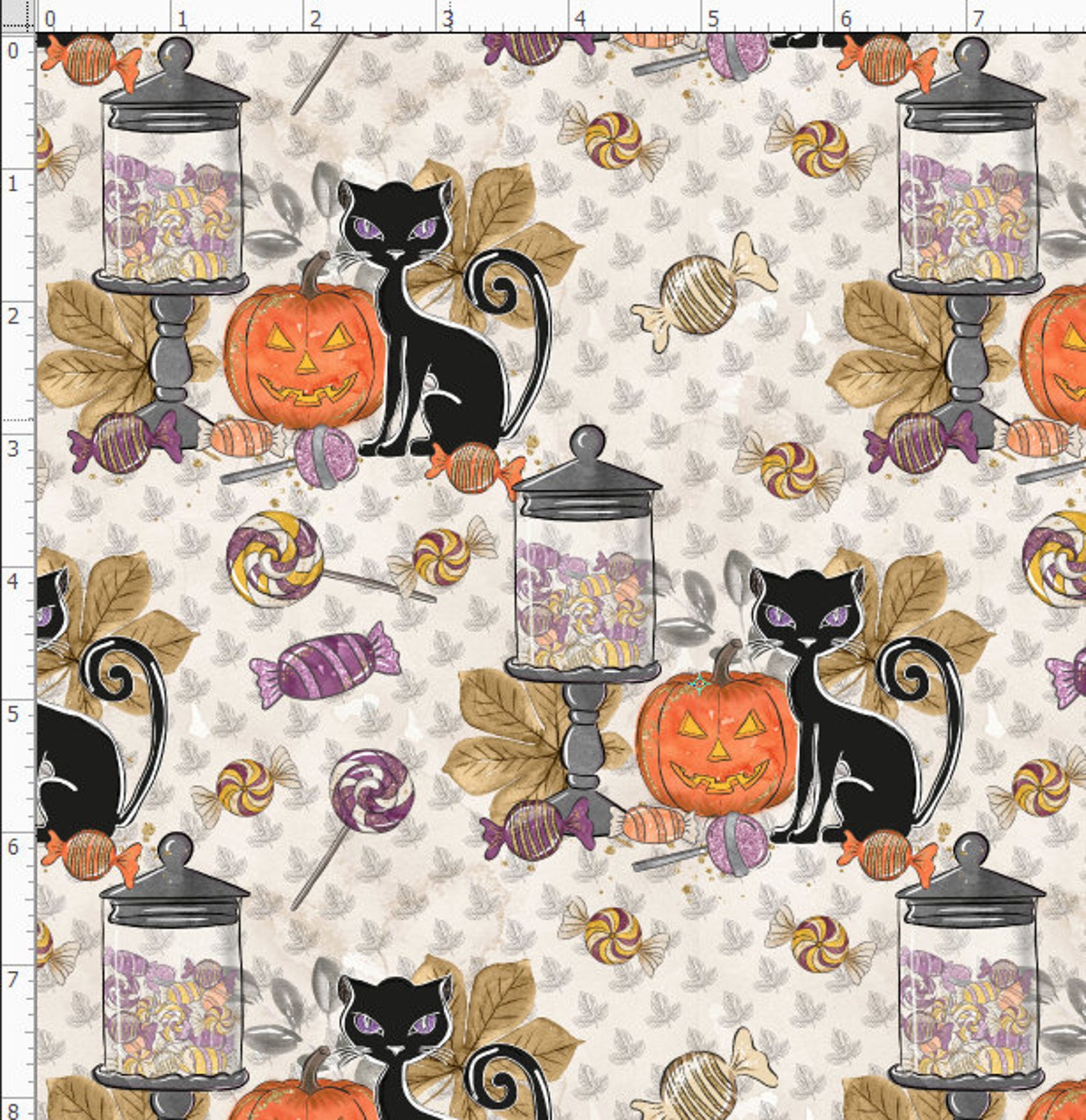 Halloween Cat Fabric by the Yard Black Cat Fabric 100 Etsy