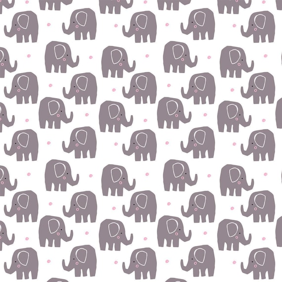 EANT1 - Elephant Fabric by the Yard. Custom Print Fabric.