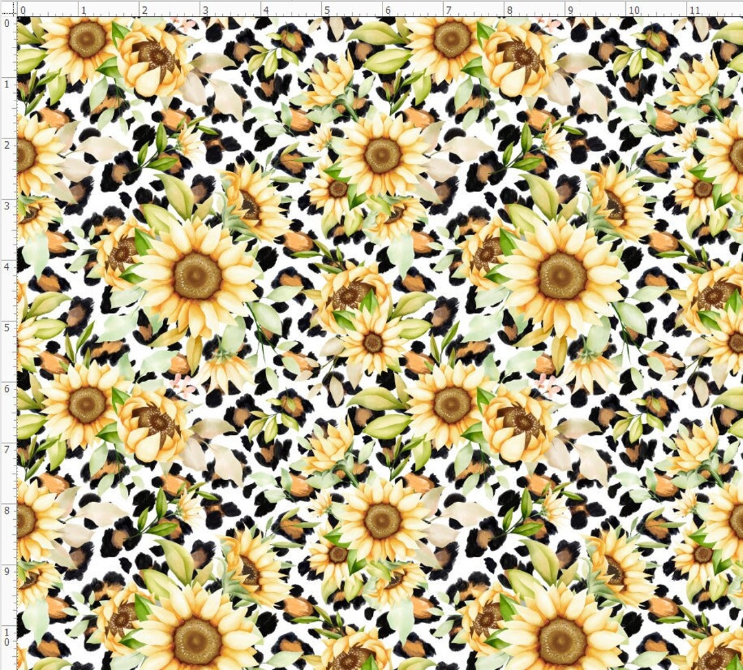 New! 30980 - Ladies Sunflower and Cheetah printed leather spur straps main image 1