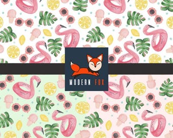 SUM10 - Summer Fabric,  Spring Fabric, Ice Cream Popsicle Fabric, Custom Printed Fabric by The Yard