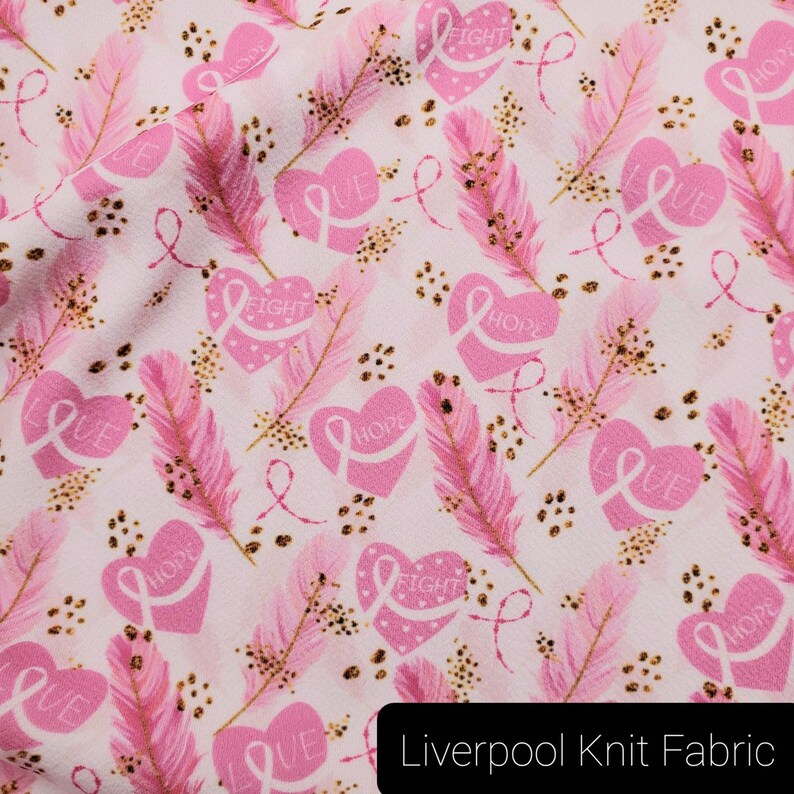 Breast Cancer Awareness Fabric Breast Cancer Fabric by the | Etsy