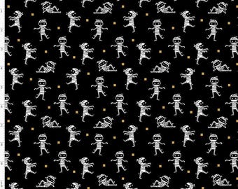 Cute Mummy Fabric By The Yard, Halloween, Custom Printed Fabric By The Yard (HAL199)