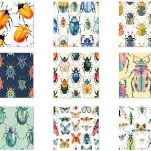 BUG5 - Love bugs Fabric, Insect Fabric, Beetles, Custom Printed Fabric By The Yard