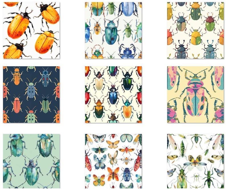 Insect Customized BUG5 - Love Bugs Fabric, Insect Fabric, Beetles, Custom Printed Fabric ...