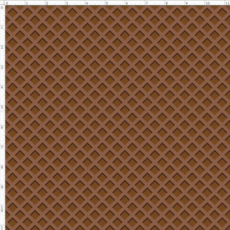 Waffle Fabric, Ice Cream Fabric, Breakfast Fabric, Chocolate Fabric (WFL2) CHOCOLATE
