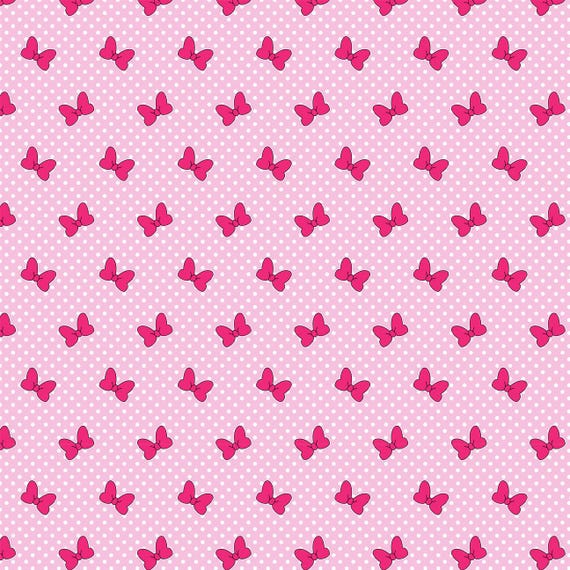 Pink Bows Fabric, 100% Organic Interlock Knit, Kona Cotton, Cotton Spandex Jersey Knit, Bullet Liverpool Fabric, Fabric By The Yard (BW3)