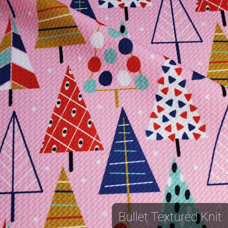 Christmas Tree Fabric Winter Christmas Fabric Pink Christmas Etsy