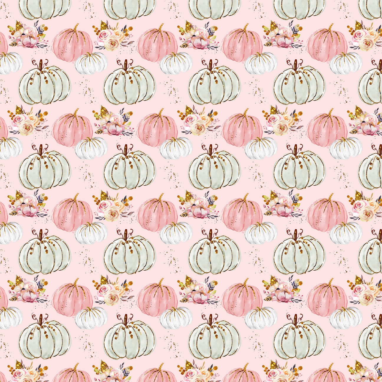 Pink Halloween Fabric by the Yard Pink Pumpkin Pink and Gold Etsy