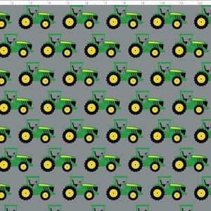Tractor Fabric by the Yard, Farm Equipment Fabric, Fabric By the yard, Farm Fabric, Green Tractor Fabric (TRCT3)