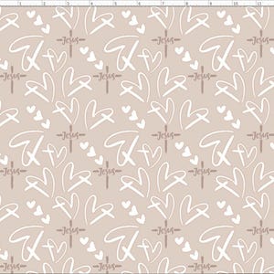 ET137 - Jesus Loves You, Christian Religion Easter fabric, Jesus Christ Fabric, Cross Fabric, Custom Printed Fabric By The Yard
