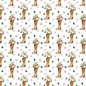 Cow Girl Boots Fabric,  Cowboy Fabric Pattern, Western Boots Fabric, Cowgirl. Rodeo. (FWB1)
