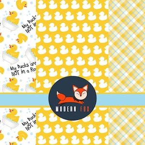 Rubber Ducky Fabric by the Yard, Yellow Duck Fabric, Bubble Bath Fabric By the yard, My Duck are not in a Row (DKY1)