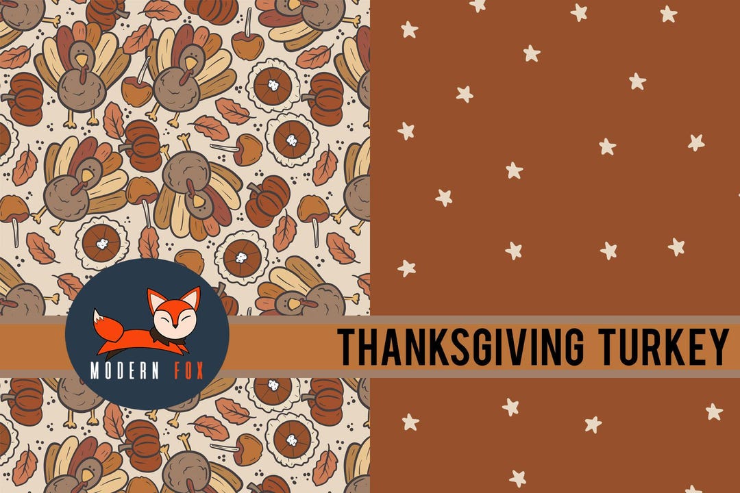 Thanksgiving Material Thanksgiving Turkey Fabric, Fall Pumpkin by the Yard, Fall Season ...