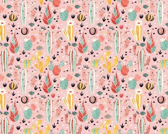 Southwestern Cactus Fabric,  Cactus Fabric, Custom Printed Fabric (CTUS9)