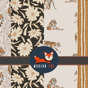 Tiger Fabric, Wild animal Fabric, Custom Printed Fabric By the yard (TIG3)