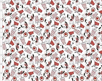 DG38 - Cyte Pups Fabric, Cute Dog Fabric, Custom Printed Fabric