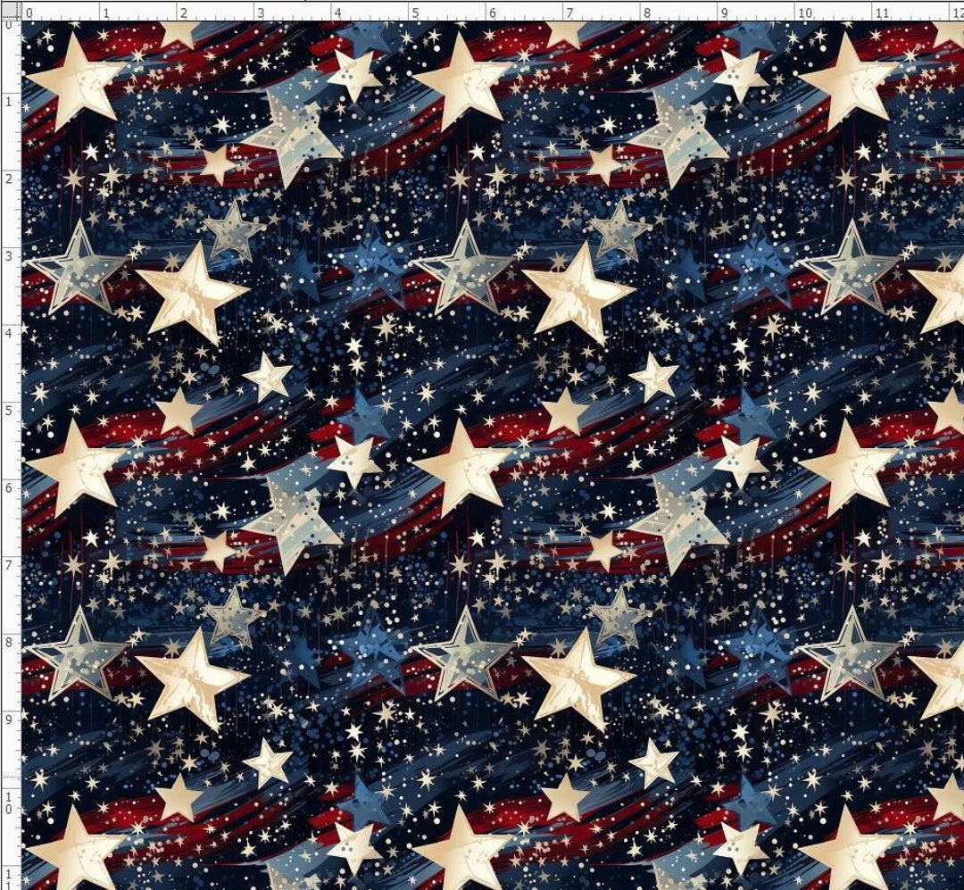 ID89 - Stars and Stripes, American Flag, Custom Printed Fabric by the ...