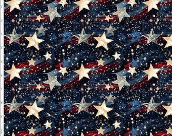 ID89 - Stars and Stripes, American Flag, Custom Printed Fabric By The Yard.