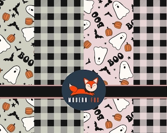 Happy Halloween Fabric By The Yard, Cute ghost Fabric, Cute Halloween Fabric, Custom Printed Fabric By The Yard (HAL177)