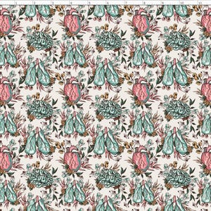 Organ Anatomy Fabric, Floral Heart Lungs Anatomy Fabric By the yard, Custom Print Fabric (MED33)