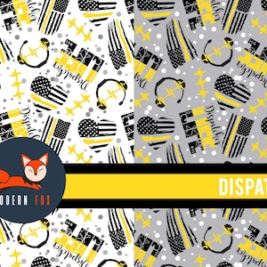 Dispatcher Fabric, Nobody Fights Alone Fabric, First Responder Fabric, Dispatcher Life Fabric, Custom Printed Fabric By The Yard (DPAT1)