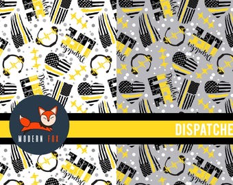 Dispatcher Fabric, Nobody Fights Alone Fabric, First Responder Fabric, Dispatcher Life Fabric, Custom Printed Fabric By The Yard (DPAT1)