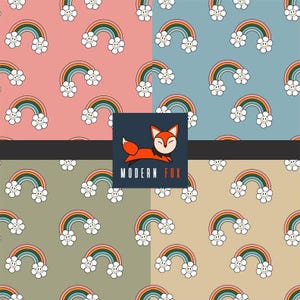 RBOW19 - Happy Face Rainbow, smiley Rainbow, Boho Rainbow, Over the rainbow, Hand drawn Rainbow Flower Fabric, Custom Printed Fabric