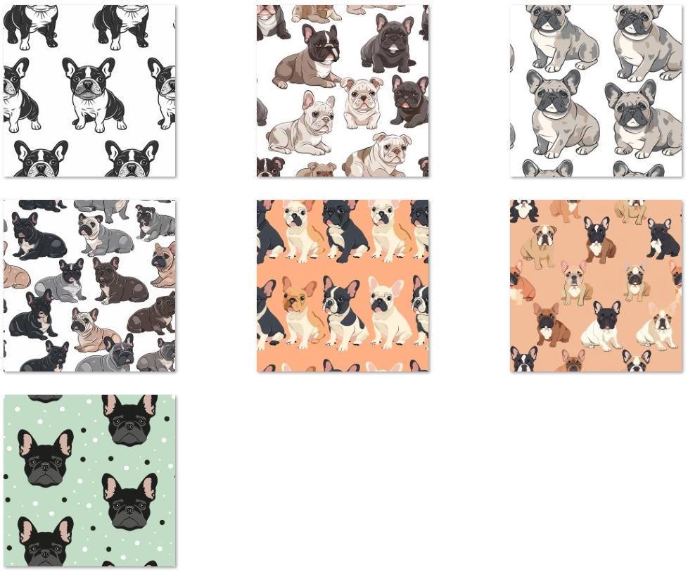 DG61 - Adorable French Bulldog Fabric by the Yard, French Bulldog Puppies, Pet Fabric, Fabric By the yard