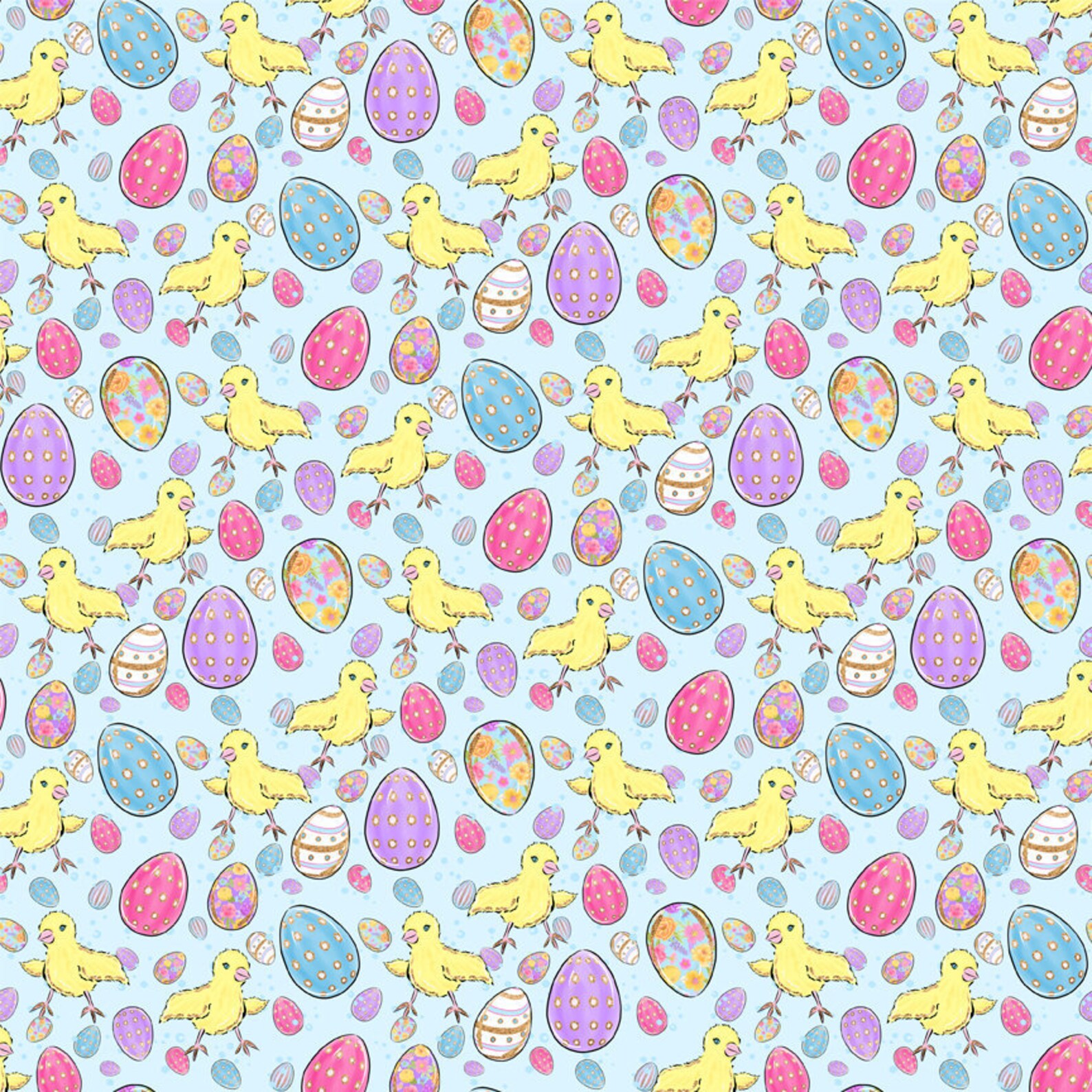 Easter Fabric By The Yard Easter Eggs Fabric Spring Fabric Etsy