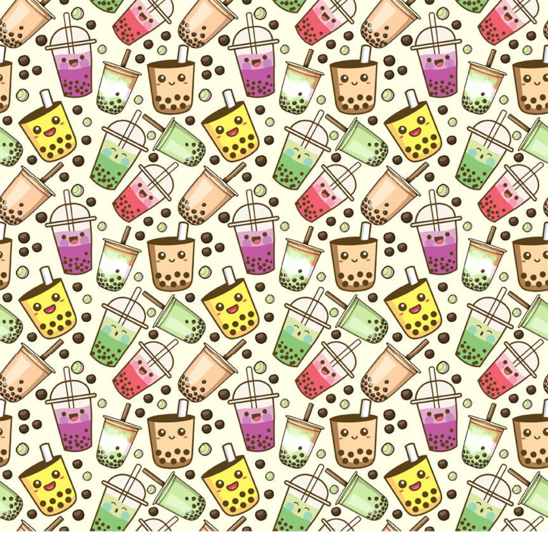 Bubble Tea Fabric, Boba Tea Fabric Bubble Milk Fabric Fabric by the