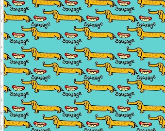 DG53 - Adorable Dachshund Dog Fabric by the Yard, Dachshund Puppies, Pet Fabric, Fabric By the yard